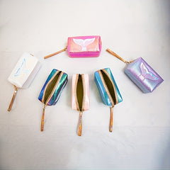 Mermaid Tail Makeup Bag Laser Travel Cosmetic Bag Organizer With Wrist Strap