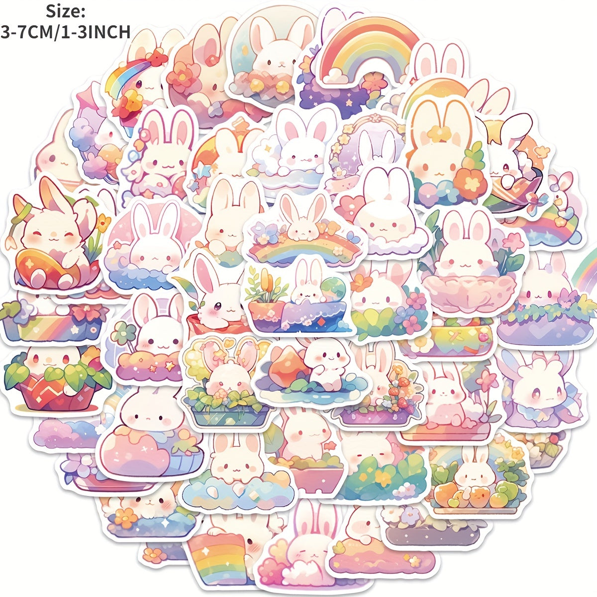 50pcs Bunny Series Waterproof Graffiti Stickers for Motorcycles Laptops DIY