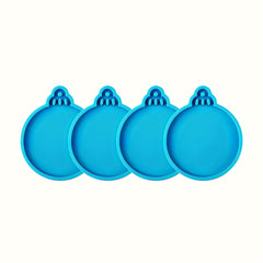 4pcs Christmas Resin Silicone Mold Ornaments Round Pendant Epoxy Resin Mold