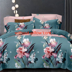 Flower Pattern Duvet Cover Set Soft Comfortable Bedding