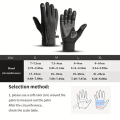 Outdoor Cycling Fishing Gloves Velvet Lined Warm Waterproof Windproof Gloves