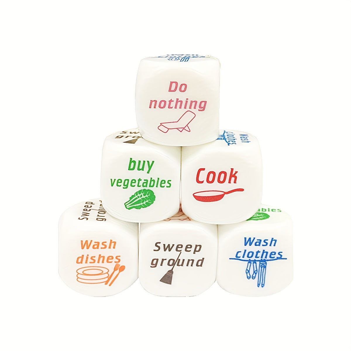 Acrylic Dice Chore Distribution Game Set - Parent Child Interaction