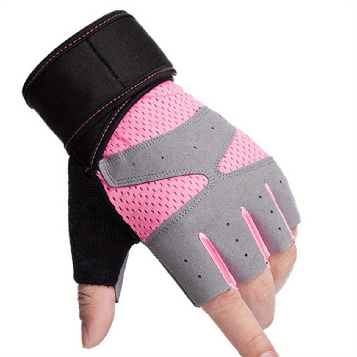 Breathable Half Finger Fitness Gloves with Wrist Support and Anti Slip Silicone