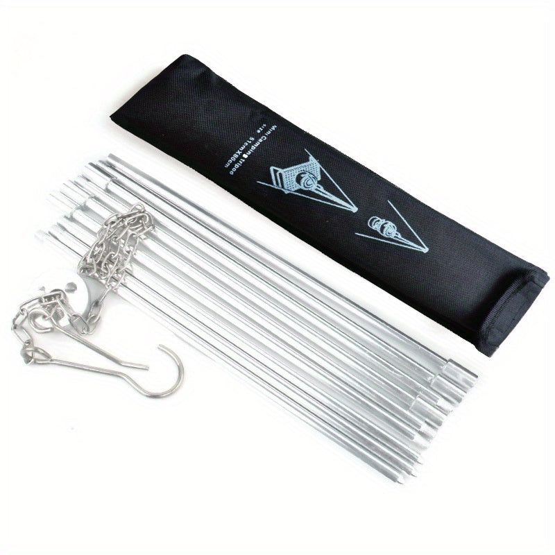 Adjustable Camping Tripod with Chain and Storage Bag for Outdoor Cooking