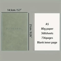 Minimalist Painting Notebook Soft Leather 736 Page Blank Inner Page