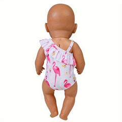 Flamingo Swimsuit for 18" Youngsters Dolls Bikini Outfit Multiple Colors