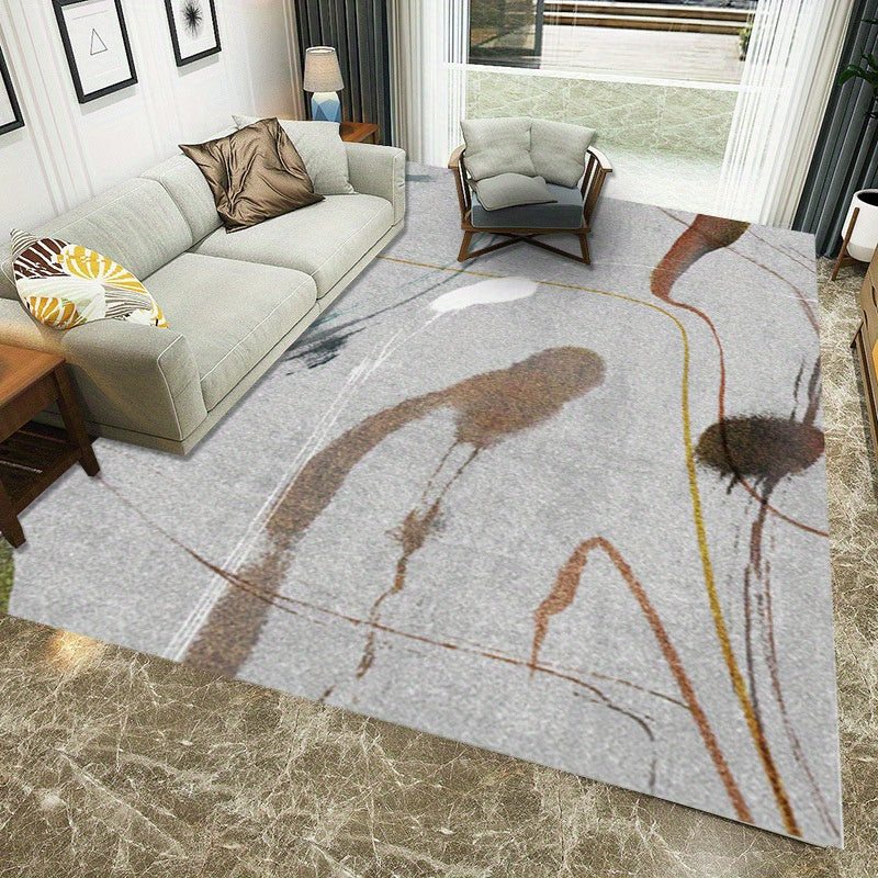 Modern Abstract Shaggy Rug Soft and Comfy Non Slip Machine Washable