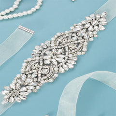 Bridal Belt Waist Chain Sash Faux Pearl Beaded Wedding Dress Accessory