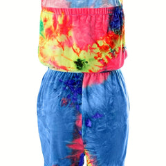Tie Dye Off Shoulder Jumpsuit