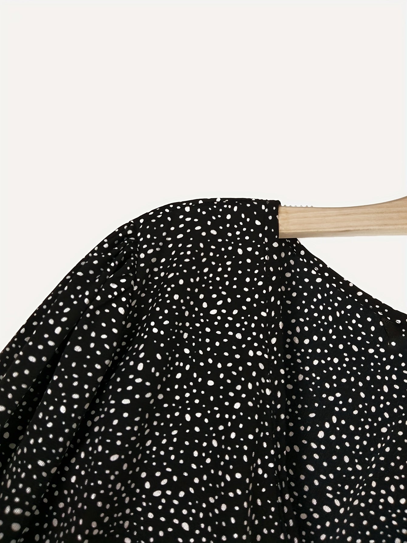 Polka Dot V Neck Peplum Blouse