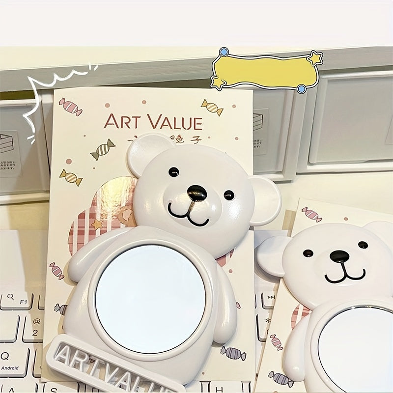 Cartoon Bear Compact Travel Makeup Mirror HD Vanity Mirror