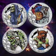 Spooky Halloween Coins - Skulls, Pumpkins, Werewolves