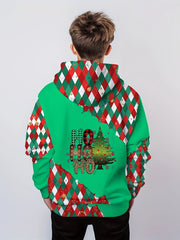 Christmas Tree Pattern Hoodie For Kids Pullover Boy's Clothes