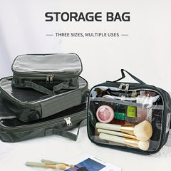 Set of 3 PVC Zipper Mesh Storage Bags for Toy Organization and More