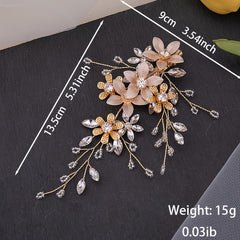 Crystal Alloy Golden Leaf Hair Clip Bridal Wedding Accessories
