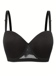 Floral Jacquard Balconette Bra With Removable Straps