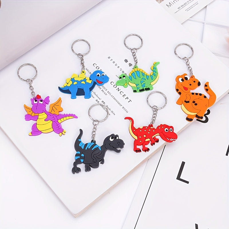 6pcs Dinosaur Keychain Pendant Party Small Gift