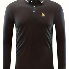 Men's Vintage Polo Shirt Casual Button Up Polo Shirt