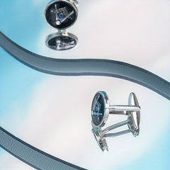 Round Leaf Cufflinks Stainless Steel Glossy Men's French Cufflinks