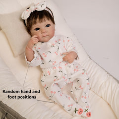 Realistic Vinyl Open Eye Bettie Doll Full Body with Implanted Hair Floral Outfit