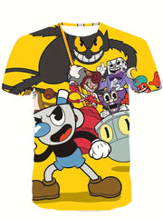 Boy's Monster Graphic T-shirt for Summer Outdoor