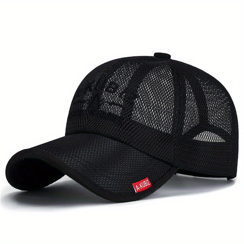 Men's Mesh Baseball Cap Breathable Dad Hat Outdoor Fishing Snapback Trucker Cap