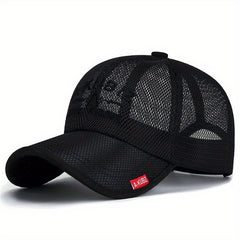 Men's Mesh Baseball Cap Breathable Dad Hat Outdoor Fishing Snapback Trucker Cap