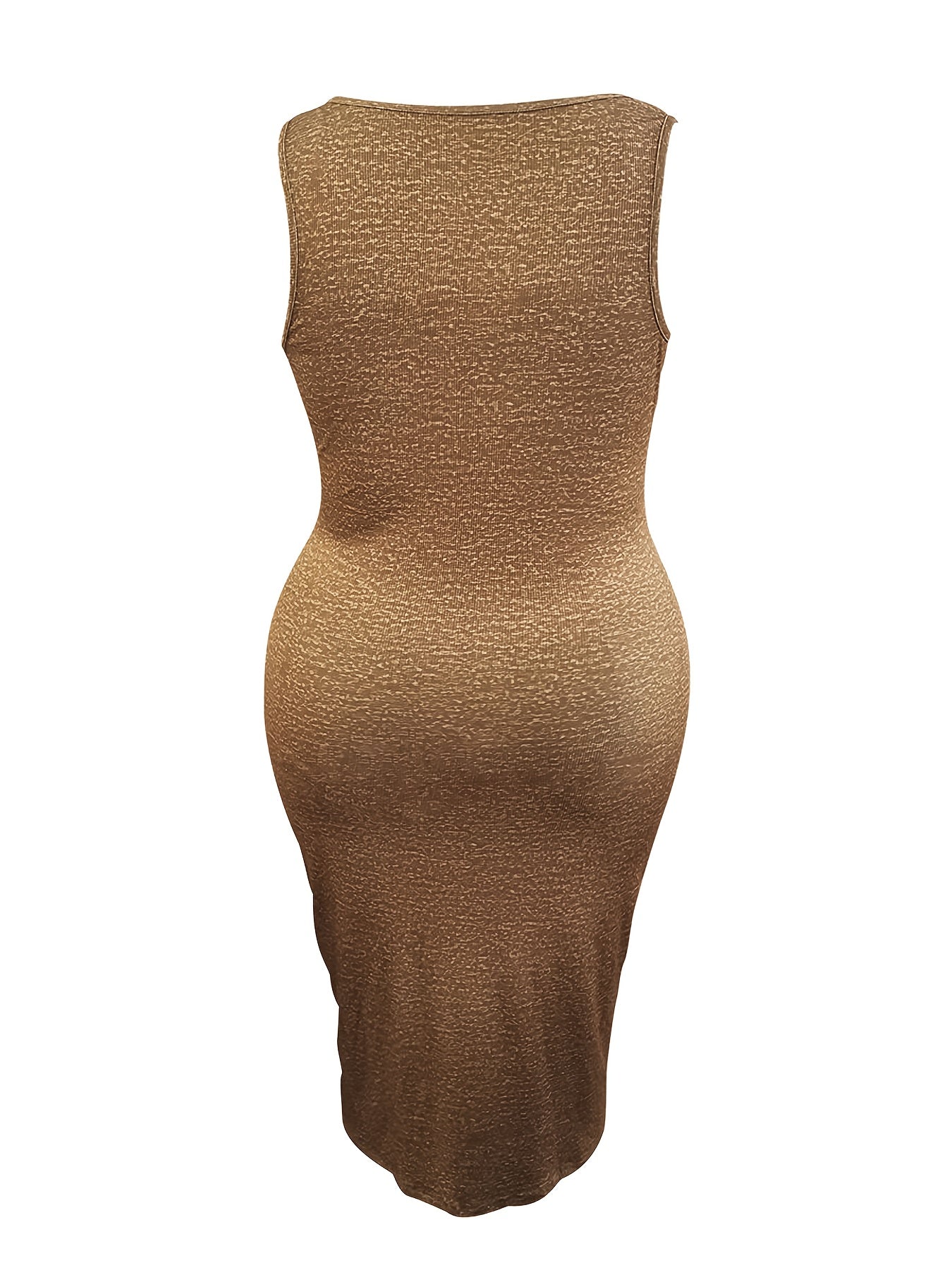 Solid Notched Neck Bodycon Tank Dress