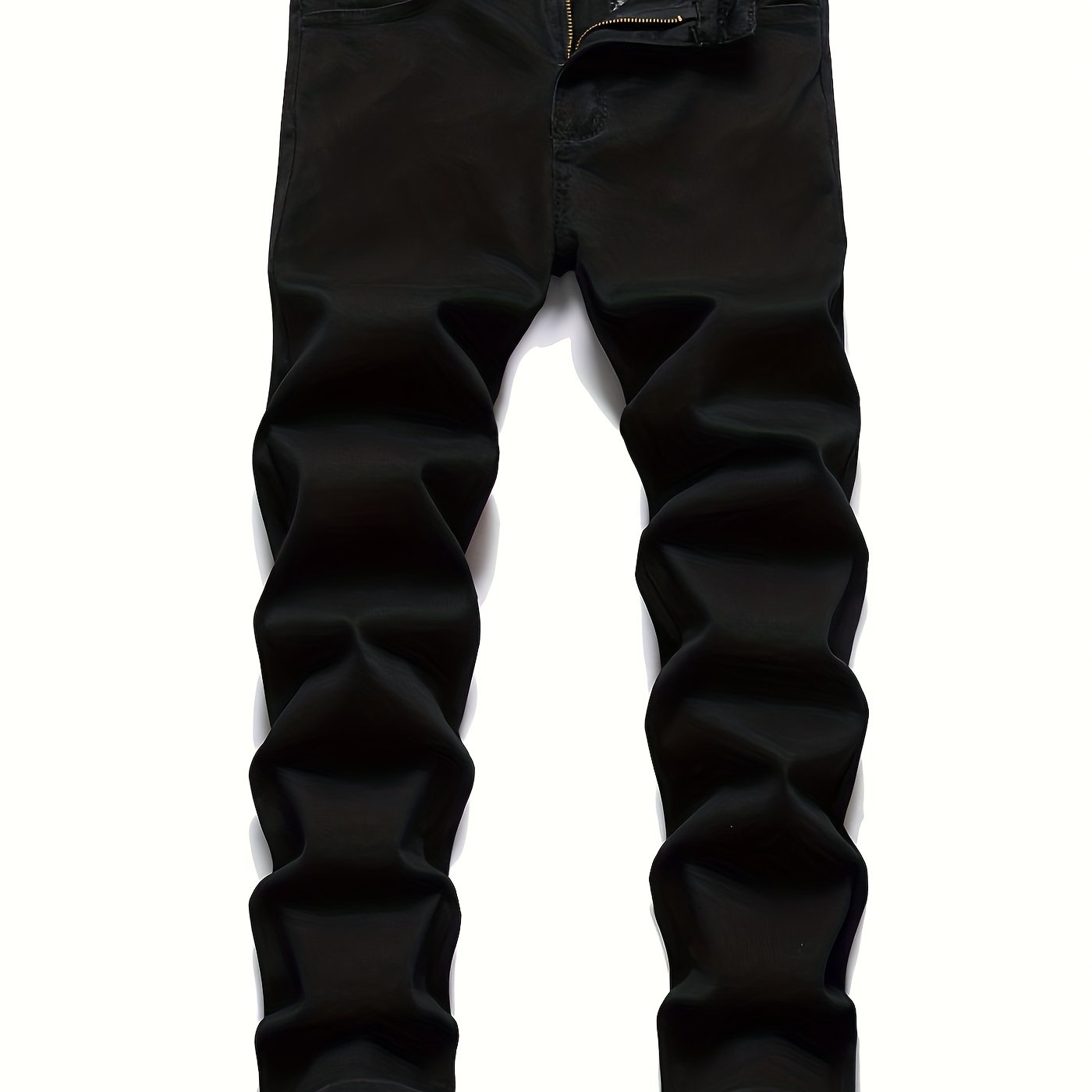 Casual Retro Style Solid Cotton Mid Stretch Jeans Mens Denim Pants