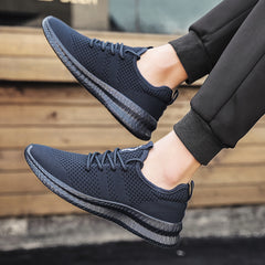Men's Knit Non Slip Lace Up Casual Shoes Breathable Anti Odor Sneakers