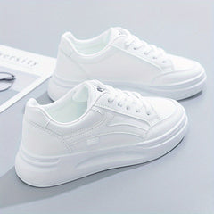 Women's Platform Skate Shoes Lace Up Low Top Outdoor Walking Shoes