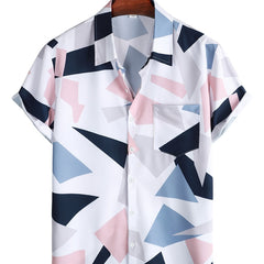 Men's Triangle Pattern Short Sleeve T-shirt - Summer Casual Wear