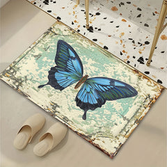 Butterfly Print Rug for Bathroom Kitchen Living Room