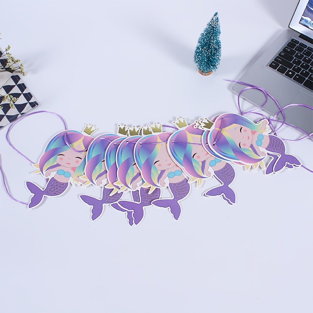 Mermaid Party Banners for Girls' Birthday and Baby Showers