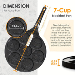 Mini Pancake Griddle Pan with 7 Mold Cookware Kitchenware
