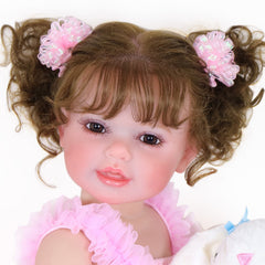22 Inch Reborn Doll with Rooted Hair and Bunny