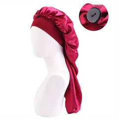Solid Satin Long Hair Bonnet Head Scarf Night Cap