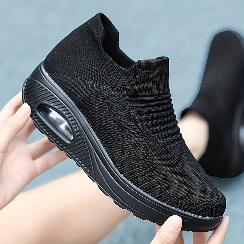 Women's Knitted Chunky Sneakers for Running & Casual Wear