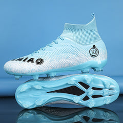 Boys' High Top Spiked Football Cleats Non Slip Outdoor Soccer Shoes