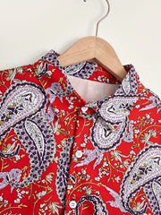 Paisley Pattern Men's Red Shirt Long Sleeve Autumn Wear