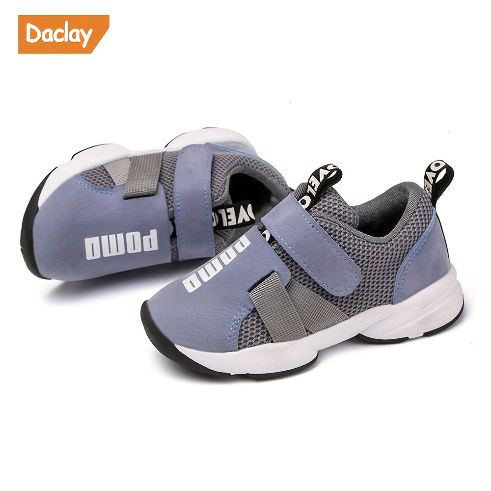 Daclay Girl's Breathable Sneakers Hook & Loop Fastener Non Slip Casual Shoes