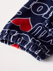 Boys I Love U Mom Pajamas Set Long Sleeves Tops & Bottoms