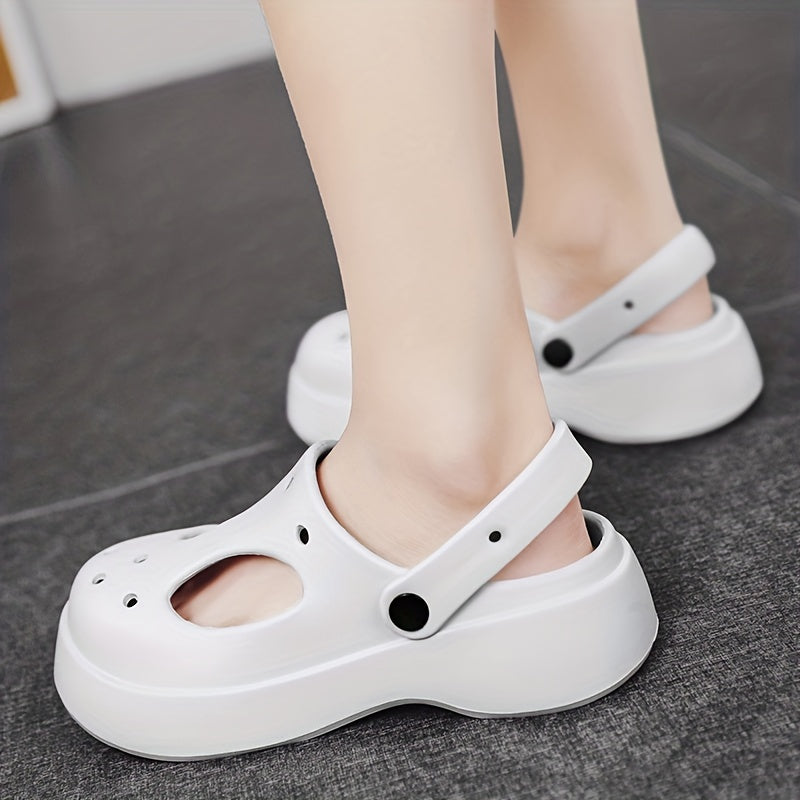 Women's Platform Clogs Hollow Out Closed Toe Slip-On Sandals