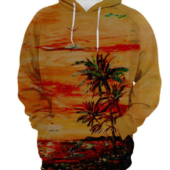 Coconut Tree Print Hoodie Men's Graphic Hooded Sweatshirt