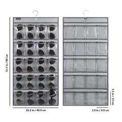 Dual Sided Hanging Sunglasses Organizer Storage Wall Mounted Eyeglasses Holder