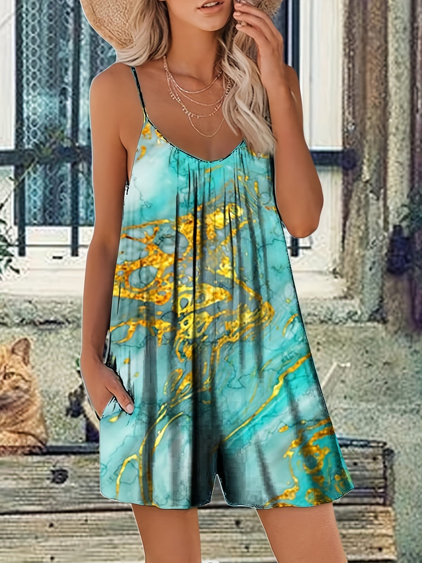Floral Print Boho Jumpsuit Cami Romper