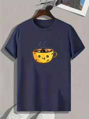 Halloween Tea Cup Pattern Print Men's Comfy Sports T shirt