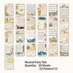 50 Sheets Vintage Scrapbook Paper Retro Collection DIY Craft Paper