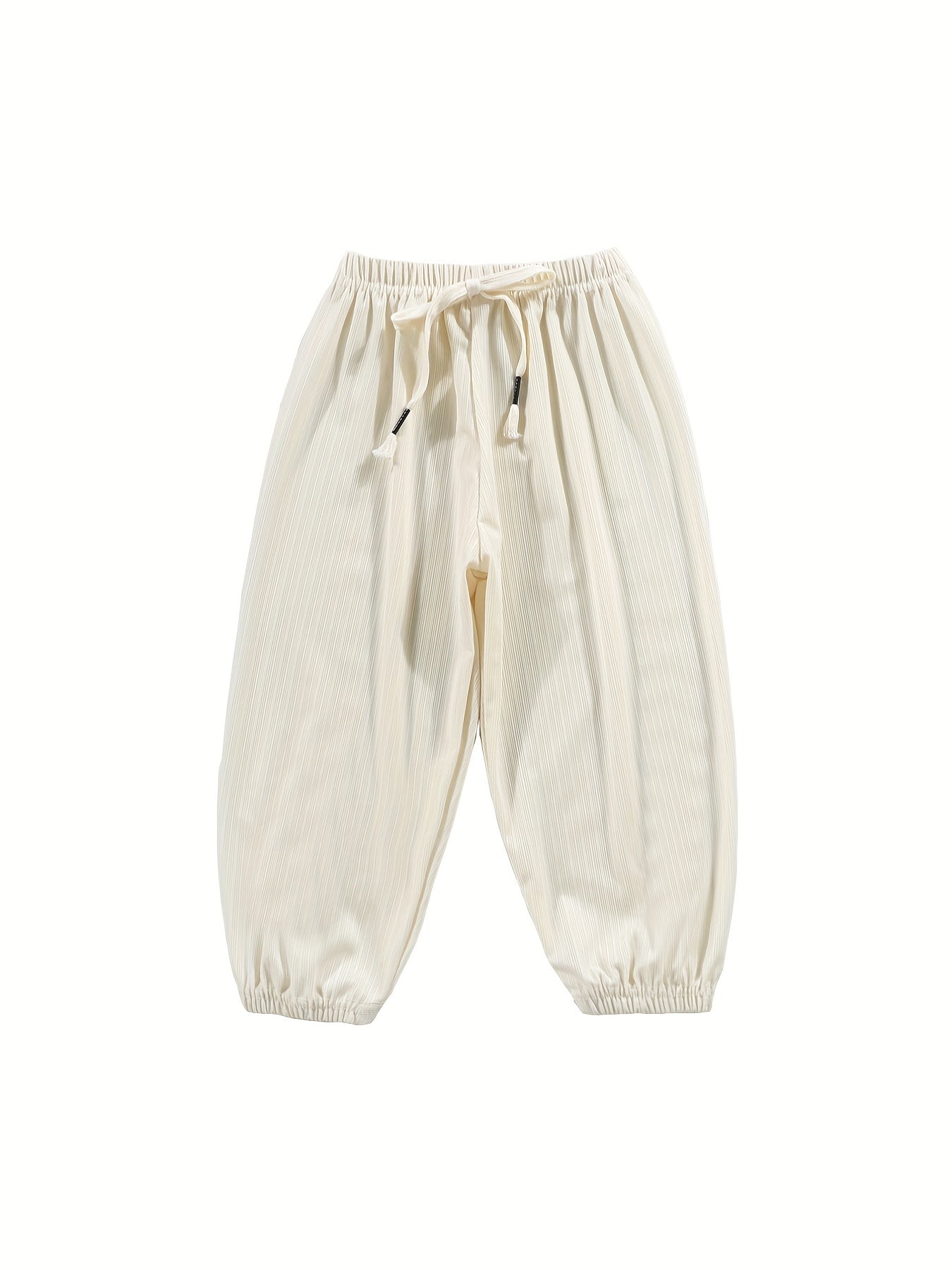 Kid's Solid Textured Sweatpants Elastic Waist Summer Sports Clothes