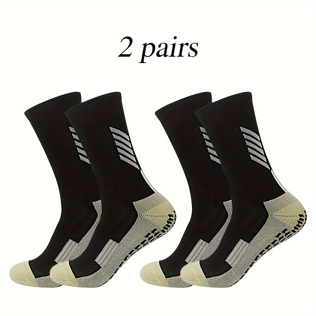 2 Pairs Non Slip Breathable Soccer Socks